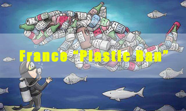 Plásticos de proibição global - proibição de plástico na França - promove o uso de plásticos biodegradáveis